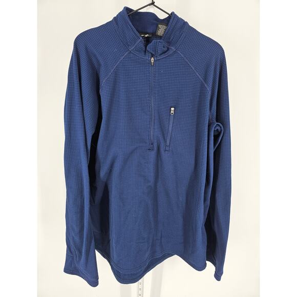 Alpine Design Mens Sz XL 1/2 Zip Pullover Jacket Blue Waffle Knit Athletic - Picture 1 of 4